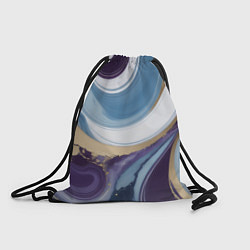 Рюкзак-мешок Абстрактный волнистый узор фиолетовый с голубым, цвет: 3D-принт