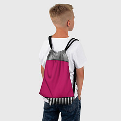 Рюкзак-мешок Узор из красного и черно-белых полос, цвет: 3D-принт — фото 2
