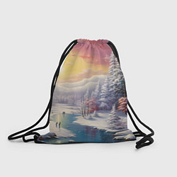 Рюкзак-мешок Сказочное сияние нового года, цвет: 3D-принт