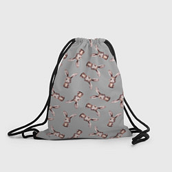 Рюкзак-мешок Зайцы на сером фоне, цвет: 3D-принт