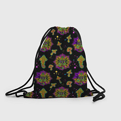 Рюкзак-мешок Грибы и мандалы, цвет: 3D-принт
