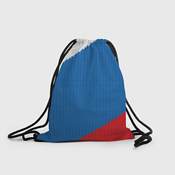 Рюкзак-мешок Белый синий красный вязаный фон, цвет: 3D-принт