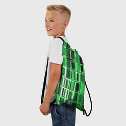Рюкзак-мешок Зелёные прямоугольники, цвет: 3D-принт — фото 2