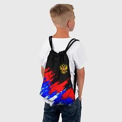 Рюкзак-мешок Россия триколор герб краски, цвет: 3D-принт — фото 2
