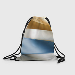 Рюкзак-мешок Золотые и голубые волнистые вставки на белом фоне, цвет: 3D-принт