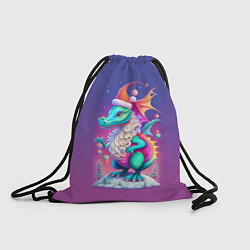Рюкзак-мешок Новогодний дракончик - нейросеть, цвет: 3D-принт