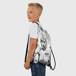 Рюкзак-мешок Лил Пип на сером фоне, цвет: 3D-принт — фото 2
