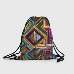 Рюкзак-мешок Этнический узор вышивка, цвет: 3D-принт
