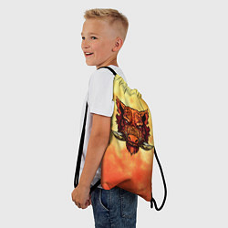 Рюкзак-мешок Огненный дикий кабан на фоне пламени, цвет: 3D-принт — фото 2