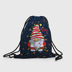 Рюкзак-мешок Гном с гирляндой, цвет: 3D-принт