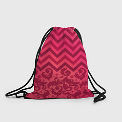 Рюкзак-мешок Зигзаги и листья в стиле рококо, цвет: 3D-принт