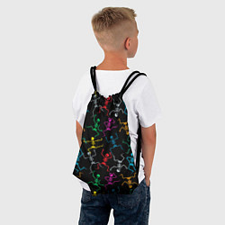 Рюкзак-мешок Разноцветные танцующие скелетики, цвет: 3D-принт — фото 2
