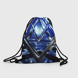 Рюкзак-мешок Синяя и черная конструкция абстракция, цвет: 3D-принт