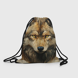 Рюкзак-мешок Волк в стиле диаграмм Давинчи, цвет: 3D-принт