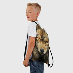 Рюкзак-мешок Волк в стиле диаграмм Давинчи, цвет: 3D-принт — фото 2