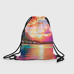 Рюкзак-мешок Закат на острове Бора Бора, цвет: 3D-принт