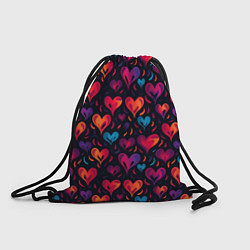 Рюкзак-мешок Паттерн с сердцами, цвет: 3D-принт