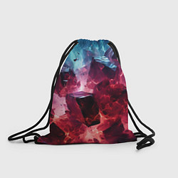 Рюкзак-мешок Кубы в красном и фиолетовом дыме, цвет: 3D-принт