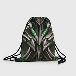 Рюкзак-мешок Зелёная кибер броня модерн, цвет: 3D-принт
