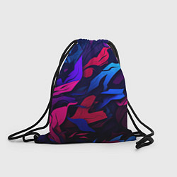 Рюкзак-мешок Синие и фиолетовые яркие краски, цвет: 3D-принт
