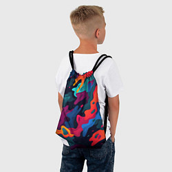 Рюкзак-мешок Яркая абстракция в виде камуфляжа, цвет: 3D-принт — фото 2
