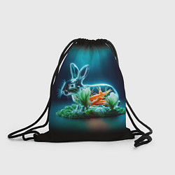 Рюкзак-мешок Прозрачный стеклянный кролик с овощами, цвет: 3D-принт