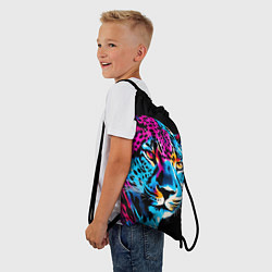 Рюкзак-мешок Леопард в неоновых цветах, цвет: 3D-принт — фото 2