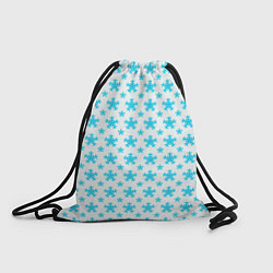 Рюкзак-мешок Паттерн снежинки бело-голубой, цвет: 3D-принт