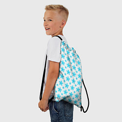 Рюкзак-мешок Паттерн снежинки бело-голубой, цвет: 3D-принт — фото 2