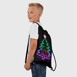 Рюкзак-мешок Неоновая ёлка, цвет: 3D-принт — фото 2