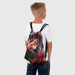 Рюкзак-мешок Красный волк в брызгах краски, цвет: 3D-принт — фото 2