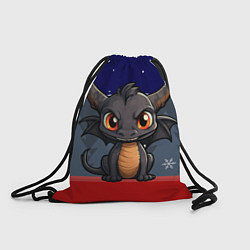Рюкзак-мешок Черный дракон 2024, цвет: 3D-принт