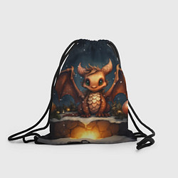 Рюкзак-мешок Снежный волшебник дракон, цвет: 3D-принт
