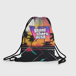 Рюкзак-мешок GTA 6 night logo, цвет: 3D-принт