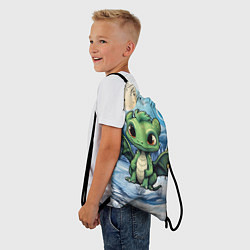 Рюкзак-мешок Зеленый символ года 2024, цвет: 3D-принт — фото 2