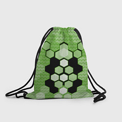 Мешок для обуви Зелёная кибер броня hexagons