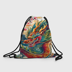 Рюкзак-мешок Гравюра японского дракона, цвет: 3D-принт
