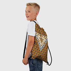 Рюкзак-мешок Жёлтые и чёрные треугольники, цвет: 3D-принт — фото 2