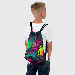 Рюкзак-мешок Яркие кислотные разноцветные пятна в виде камуфляж, цвет: 3D-принт — фото 2