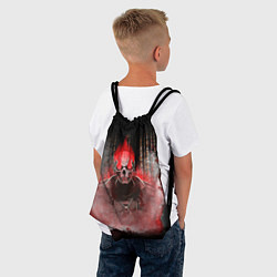 Рюкзак-мешок Красный скелет в дыму, цвет: 3D-принт — фото 2