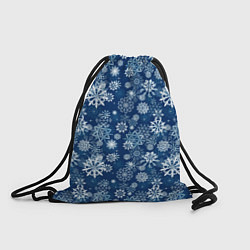 Мешок для обуви Snowflakes on a blue background