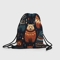 Рюкзак-мешок Медведи индейцы, цвет: 3D-принт