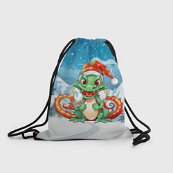 Рюкзак-мешок Милый маленький новогодний дракон 2024 года, цвет: 3D-принт