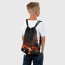 Рюкзак-мешок Взрыв плит и огонь, цвет: 3D-принт — фото 2