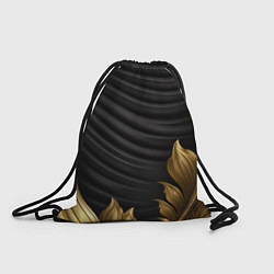 Рюкзак-мешок Узоры золотые на черном фоне, цвет: 3D-принт