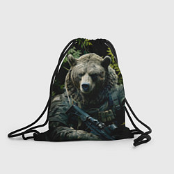 Рюкзак-мешок Медведь солдат раненый, цвет: 3D-принт