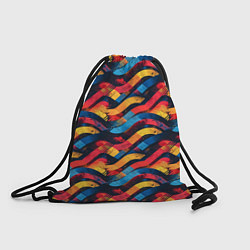 Рюкзак-мешок Разноцветные полосы волны, цвет: 3D-принт