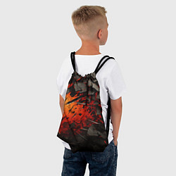Рюкзак-мешок Черные камни на красном взрыв, цвет: 3D-принт — фото 2