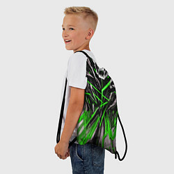Рюкзак-мешок Череп и зелёные полосы, цвет: 3D-принт — фото 2