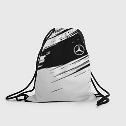 Рюкзак-мешок Mercedes benz краски чернобелая геометрия, цвет: 3D-принт